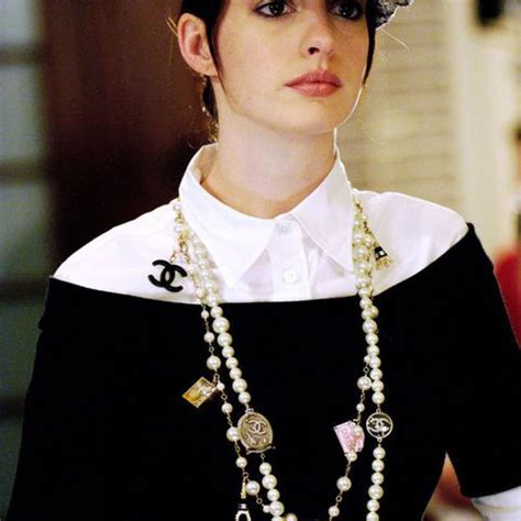 chanel necklace devil wears prada replica|anne hathaway Chanel necklace.